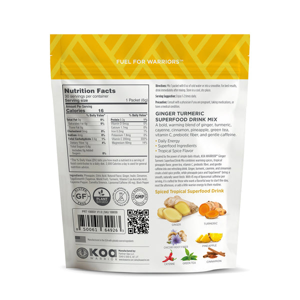 KOA WARRIOR® GINGER TURMERIC - SPICED TROPICAL SUPERFOOD