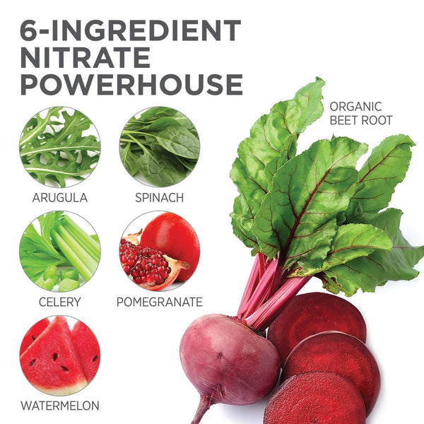 Beet Root Powder Drink Mix with Spinach, Arugula, Celery, Watermelon Juice, Pomegranate Juice, Vitamin C, Vitamin B Complex - Nitric Oxide Supplements for Men and Women, 60 Servings