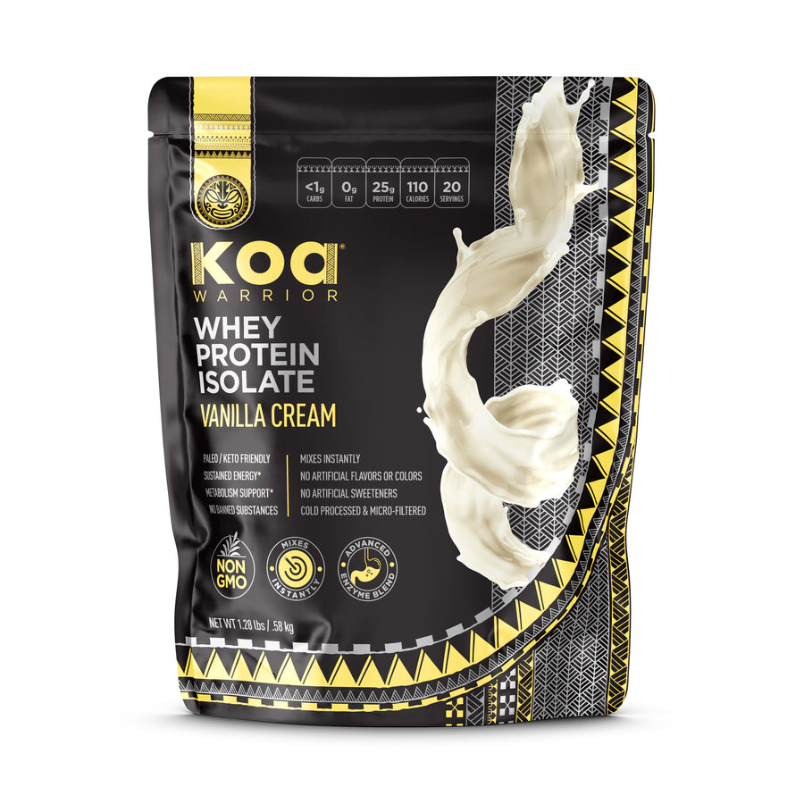 KOA WARRIOR® Natural Whey Protein Isolate 20 Serving Bag